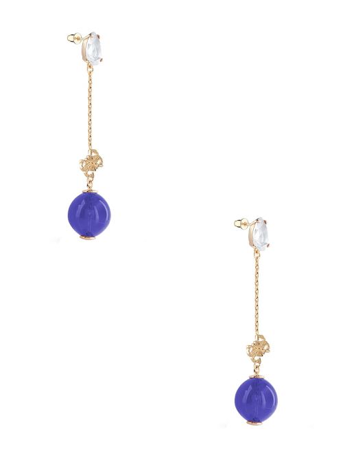 Guess Gold-Tone and Blue Bubble Drop Earrings Albastri | GUESS-SN30291
