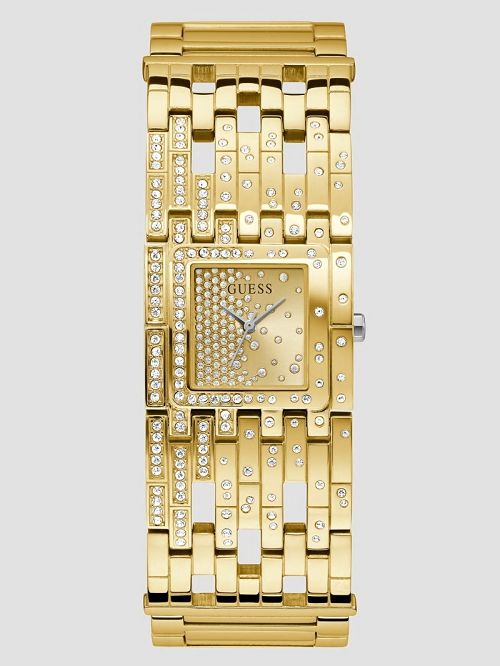 Guess Gold-Tone and Crystals Bangle Watch Aurii | GUESS-SN30029