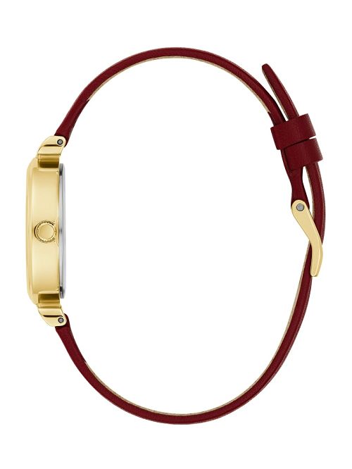 Guess Gold-Tone and Red Leather Analog Watch Rosii | GUESS-SN30016