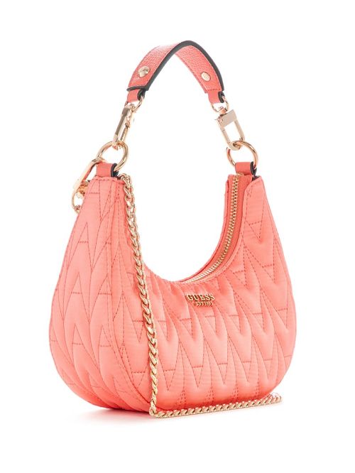 Guess Golden Rock Mini Crescent Hobo Bag Roz | GUESS-SN28849