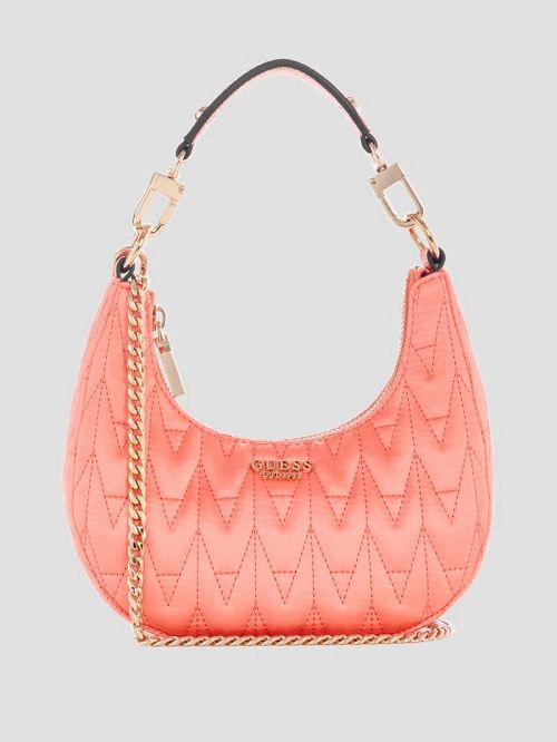 Guess Golden Rock Mini Crescent Hobo Bag Roz | GUESS-SN28849