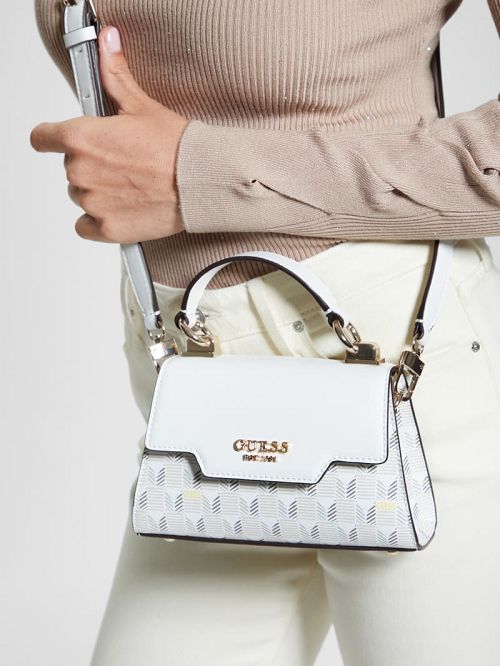 Guess Hallie Mini Fold-Over Flap Bag Albi | GUESS-SN28747