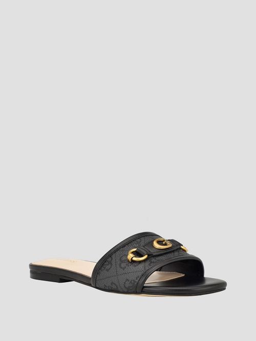 Guess Hammi Logo Slide Sandals Negrii | GUESS-SN29678