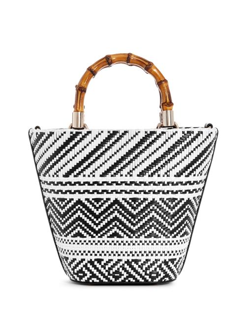 Guess Happyland Straw Mini Tote Negrii | GUESS-SN29435