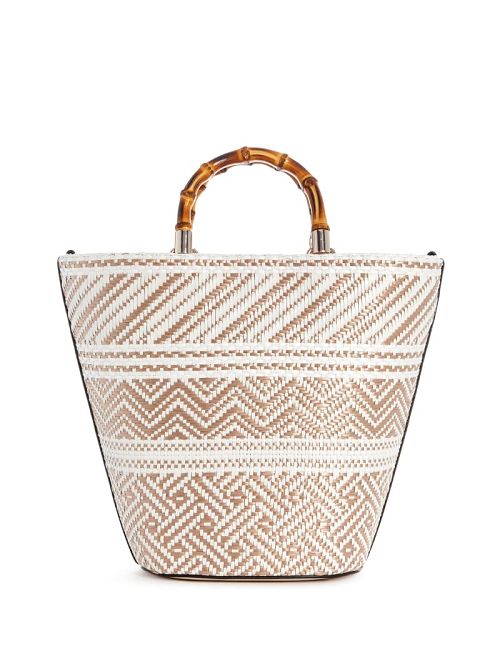 Guess Happyland Straw Tote Maro | GUESS-SN28959