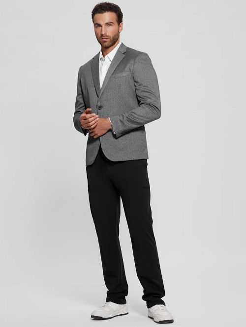 Guess Harlow Herringbone Blazer Gri | GUESS-SN30739