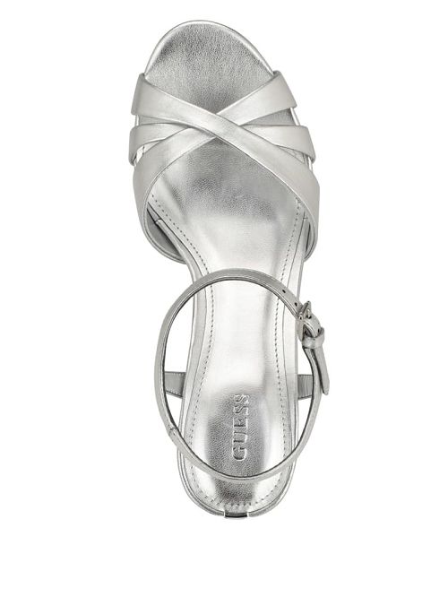 Guess Haylo Crisscross Platform Block Heels Argintii | GUESS-SN29641