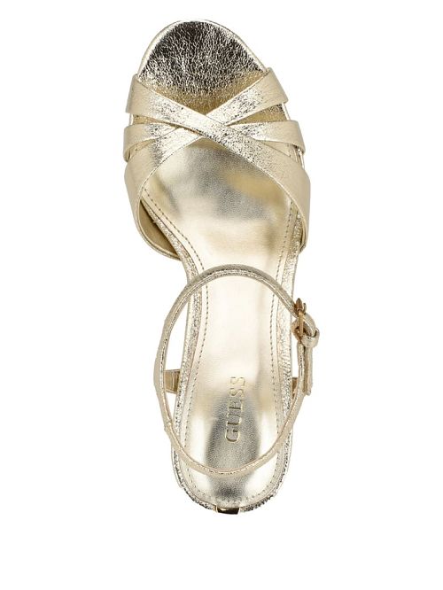 Guess Haylo Crisscross Platform Block Heels Aurii | GUESS-SN29811