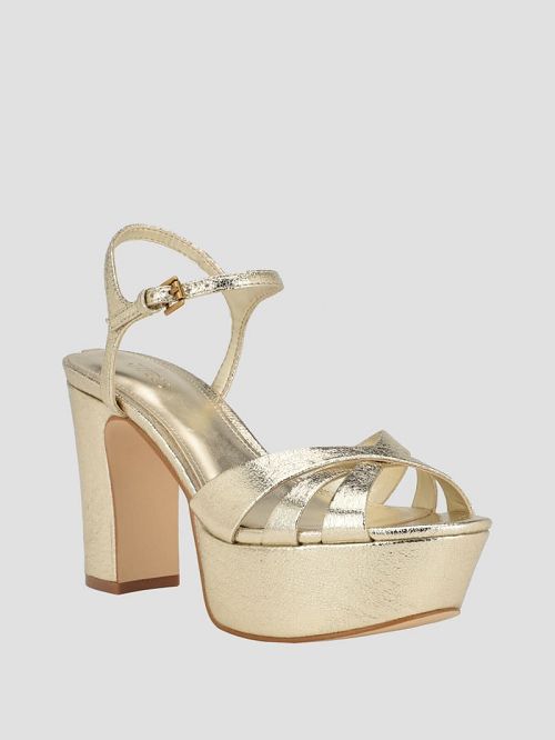 Guess Haylo Crisscross Platform Block Heels Aurii | GUESS-SN29811