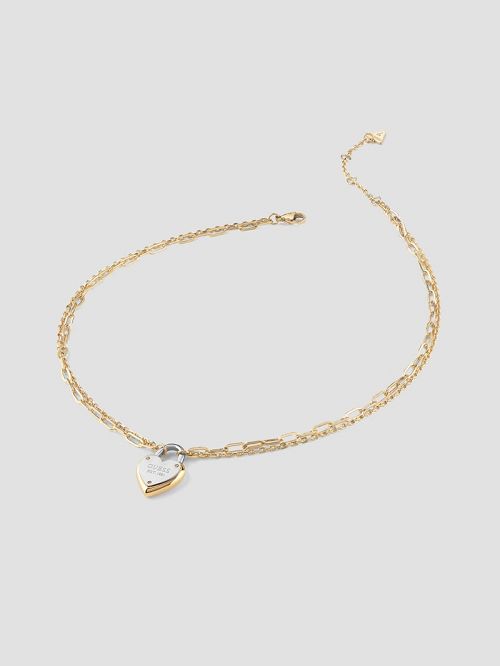 Guess Heart Lock Pendant Necklace Aurii | GUESS-SN30253