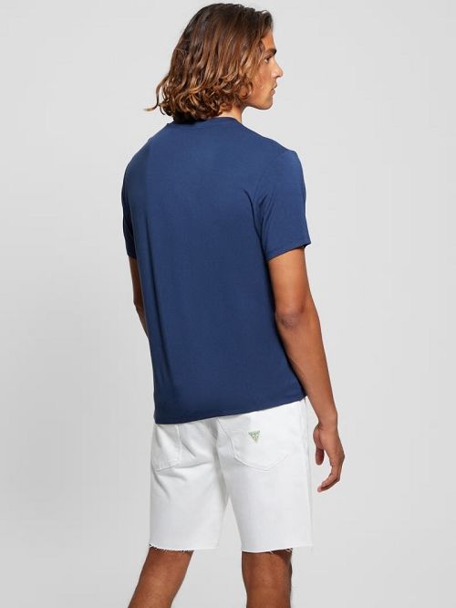 Guess Heavy Jersey V-Neck Tee Albastri | GUESS-SN30495