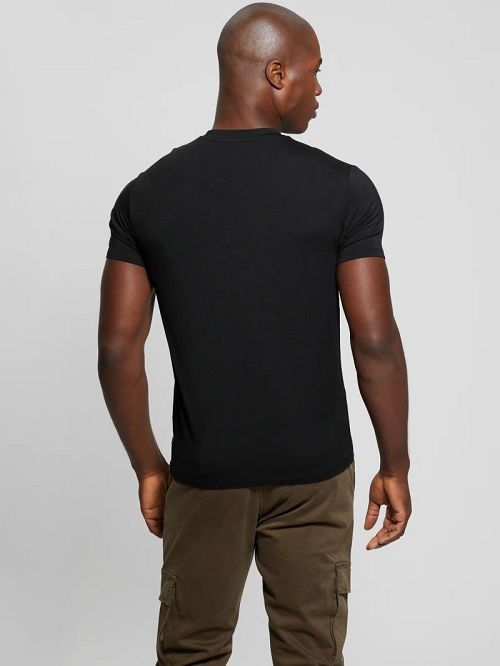 Guess Heavy Jersey V-Neck Tee Negrii | GUESS-SN30496
