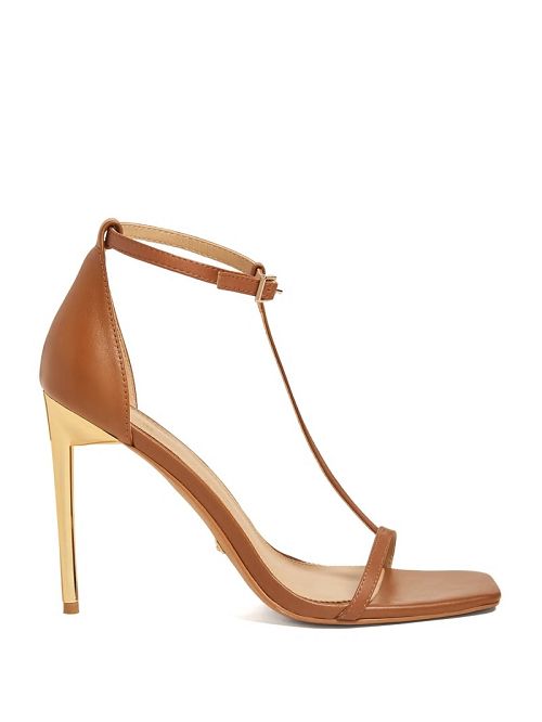 Guess Heeled T-Strap Sandal Maro | GUESS-SN29812
