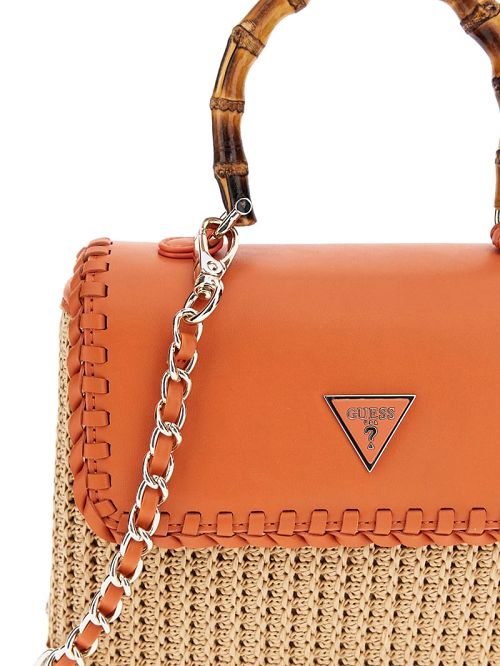 Guess Heloisa Straw Crossbody Portocalii | GUESS-SN28801