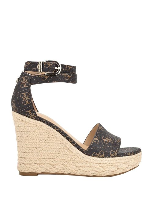 Guess Hidy Logo Espadrille Wedges Maro | GUESS-SN29752