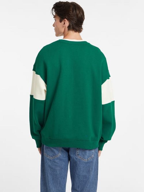 Guess Horizontal Stripe Crewneck Sweatshirt Verzi | GUESS-SN31009