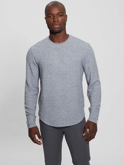 Guess Hudson Linear Texture Tee Gri | GUESS-SN30687