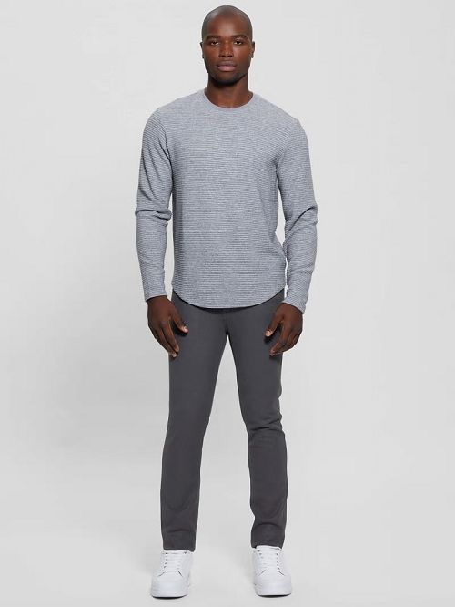 Guess Hudson Linear Texture Tee Gri | GUESS-SN30687