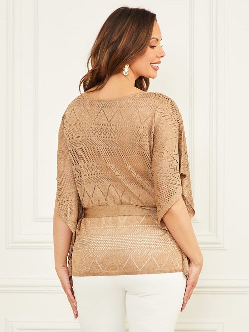 Guess Hydra Kimono Sweater Top Bej | GUESS-SN27531