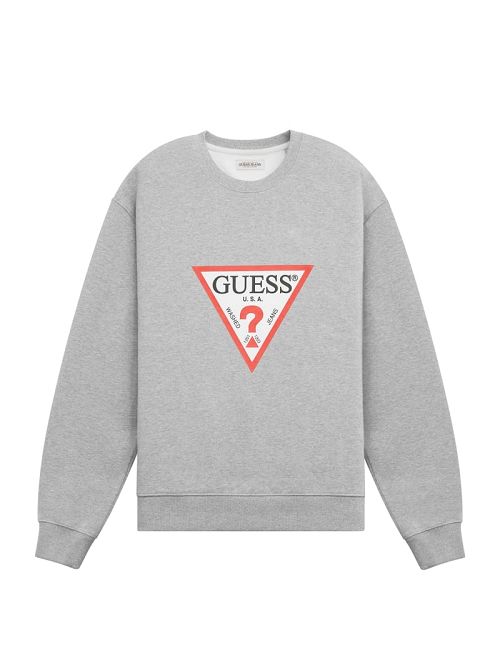 Guess Iconic Crewneck Sweatshirt Gri | GUESS-SN31485
