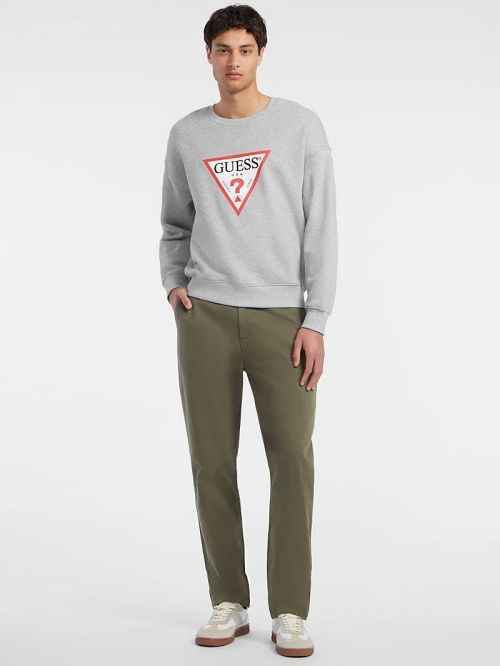 Guess Iconic Crewneck Sweatshirt Gri | GUESS-SN31485