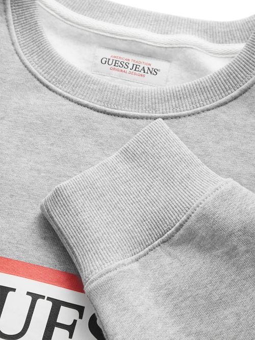 Guess Iconic Crewneck Sweatshirt Gri | GUESS-SN31485