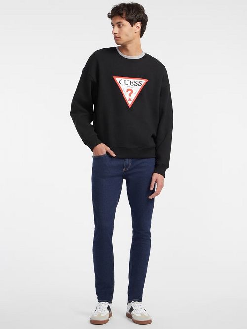 Guess Iconic Crewneck Sweatshirt Negrii | GUESS-SN31531