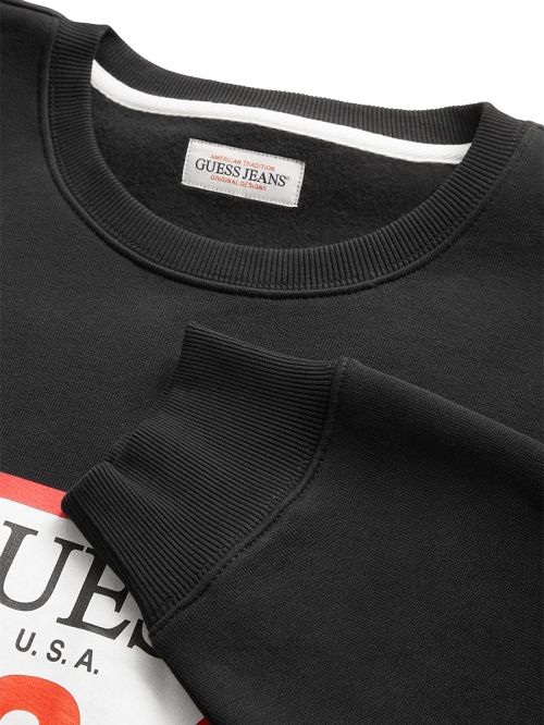 Guess Iconic Crewneck Sweatshirt Negrii | GUESS-SN31531