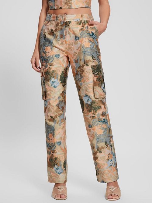 Guess Ida Cargo Jacquard Pants Maro | GUESS-SN28218