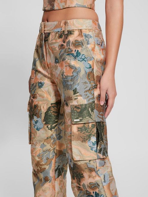 Guess Ida Cargo Jacquard Pants Maro | GUESS-SN28218