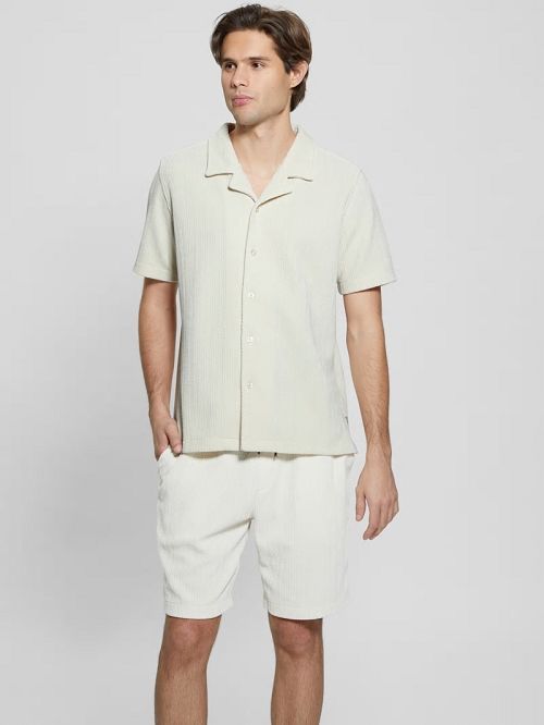 Guess Imperial Textured Knit Shirt Albi | GUESS-SN31196