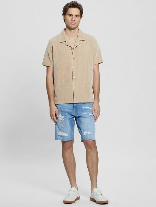 Guess Imperial Textured Knit Shirt Bej | GUESS-SN31195