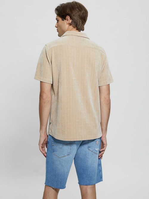 Guess Imperial Textured Knit Shirt Bej | GUESS-SN31195