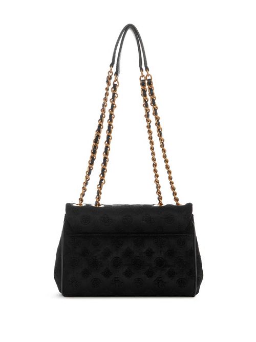 Guess Inia Velvet Convertible Crossbody Negrii | GUESS-SN28808