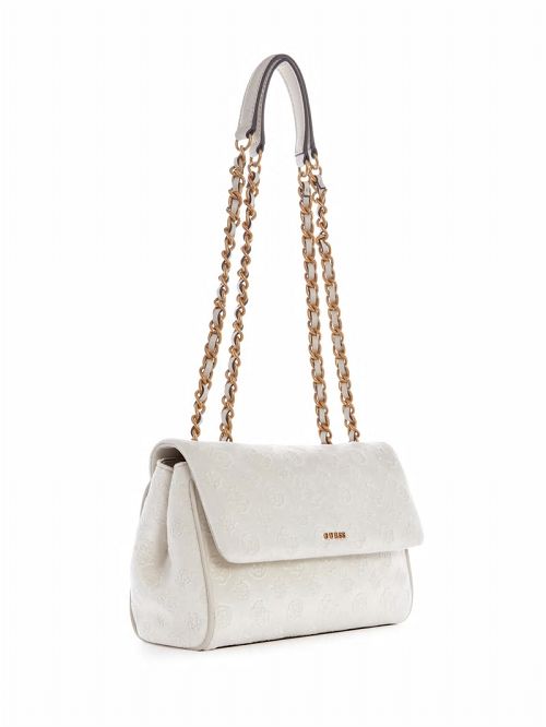 Guess Inia Velvet Convertible Crossbody Albi | GUESS-SN28935