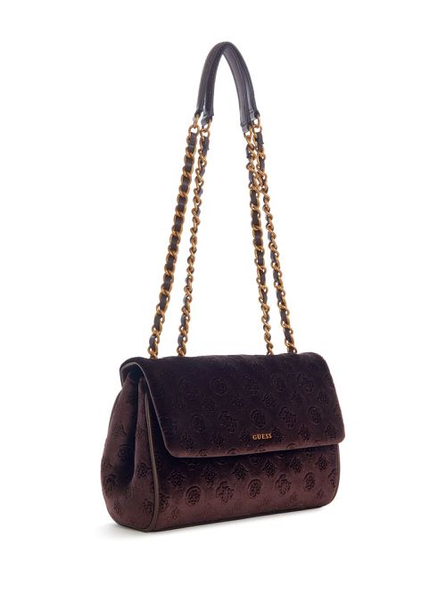 Guess Inia Velvet Convertible Crossbody Maro | GUESS-SN29080