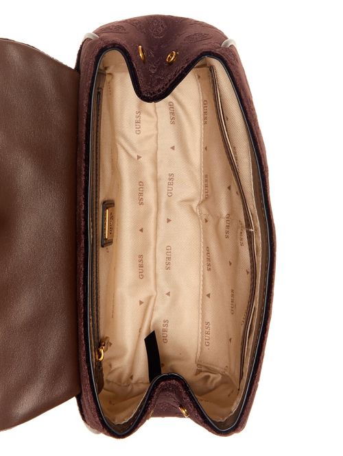 Guess Inia Velvet Convertible Crossbody Maro | GUESS-SN29080