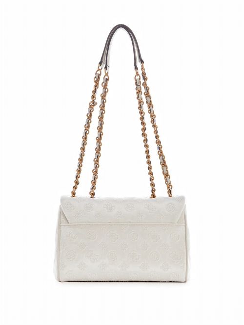 Guess Inia Velvet Convertible Crossbody Albi | GUESS-SN29100