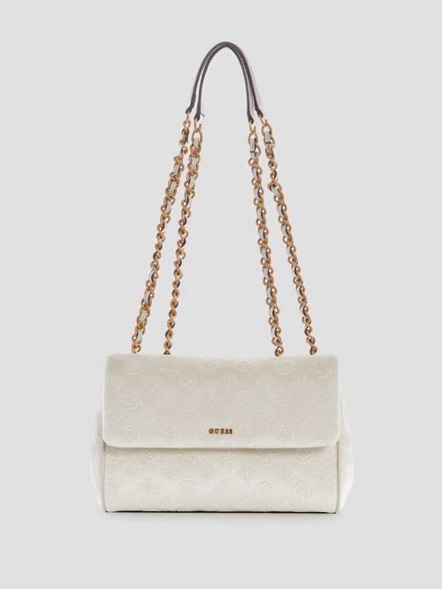 Guess Inia Velvet Convertible Crossbody Albi | GUESS-SN29100
