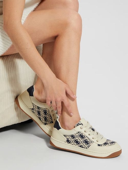 Guess Invited Jacquard Low Top Bej | GUESS-SN29546