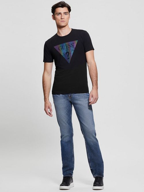 Guess Iridescent Logo Graphic Tee Negrii | GUESS-SN30538