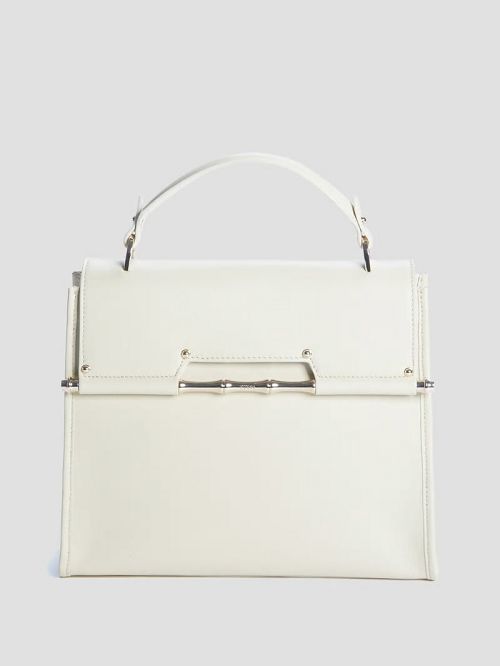 Guess Iris Leather Top Handle Bag Bej | GUESS-SN29284