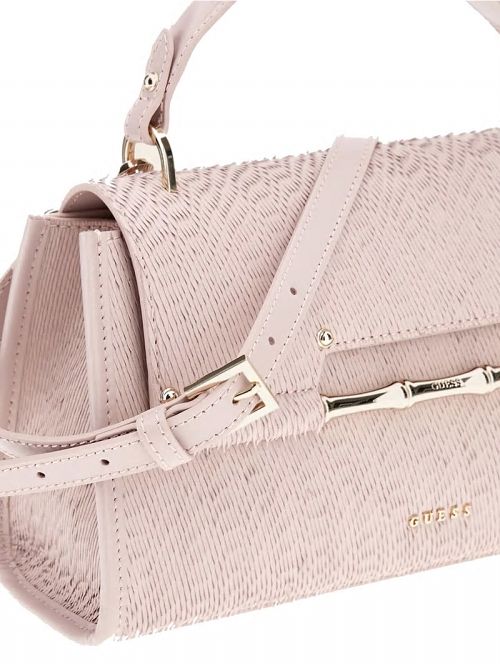Guess Iris Textured Leather Top Handle Bag Bej | GUESS-SN29298