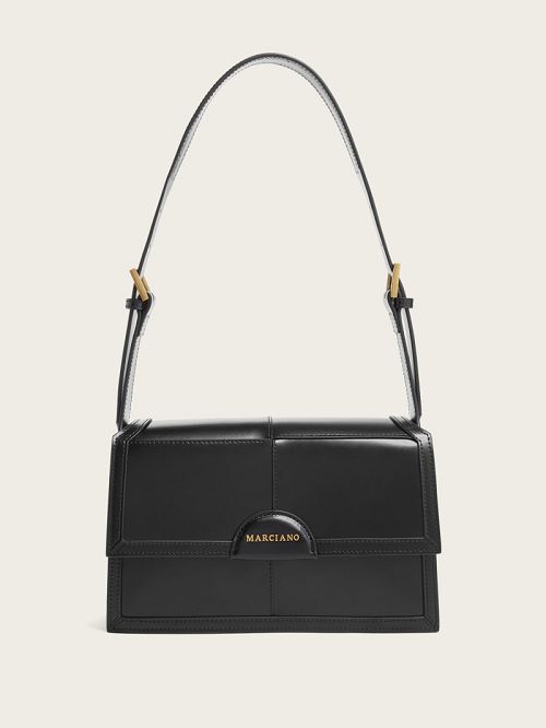 Guess Isa Convertible Leather Bag Negrii | GUESS-SN28936