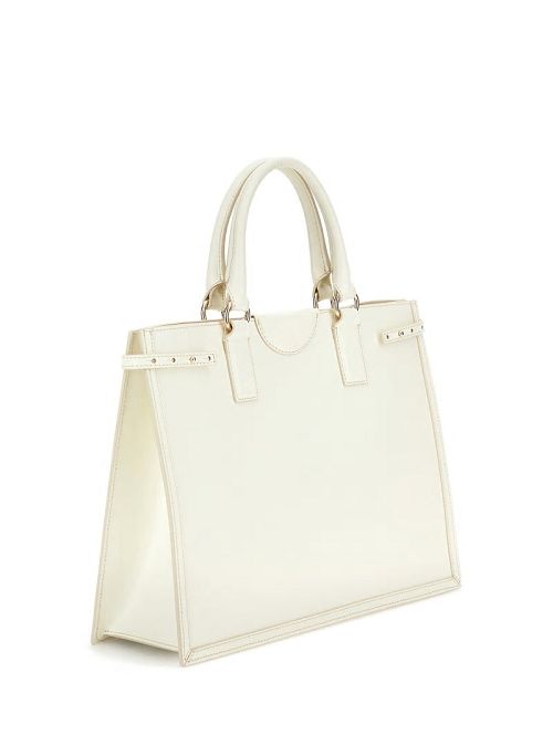 Guess Isa Sleek Leather Medium Tote Albi | GUESS-SN29383