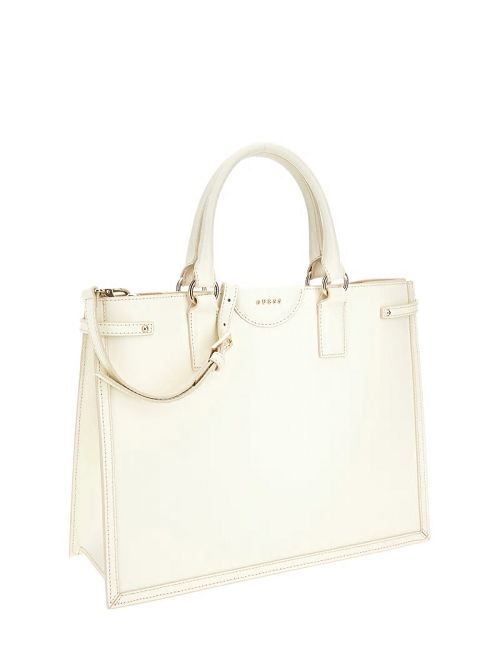 Guess Isa Sleek Leather Medium Tote Albi | GUESS-SN29383