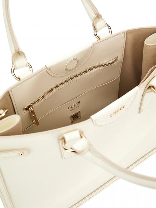 Guess Isa Sleek Leather Medium Tote Albi | GUESS-SN29383