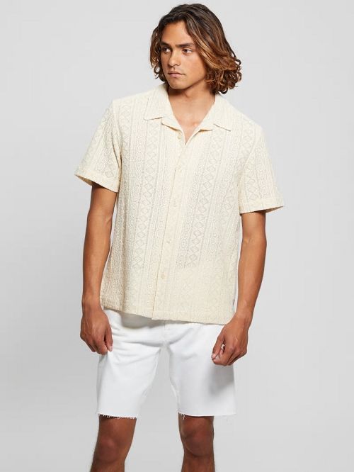 Guess Island Crochet Shirt Bej | GUESS-SN31313
