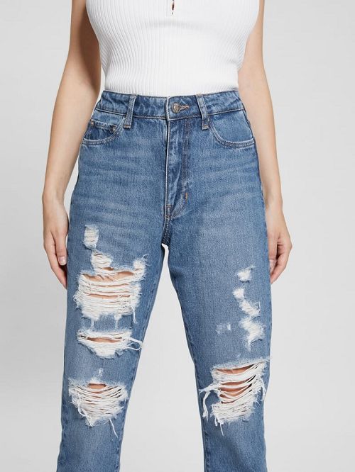 Guess It Girl Distressed Jeans Albastri | GUESS-SN26628