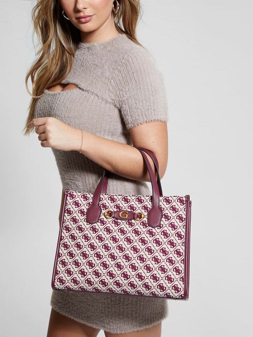 Guess Izzy Jacquard Logo Tote Roz | GUESS-SN29391